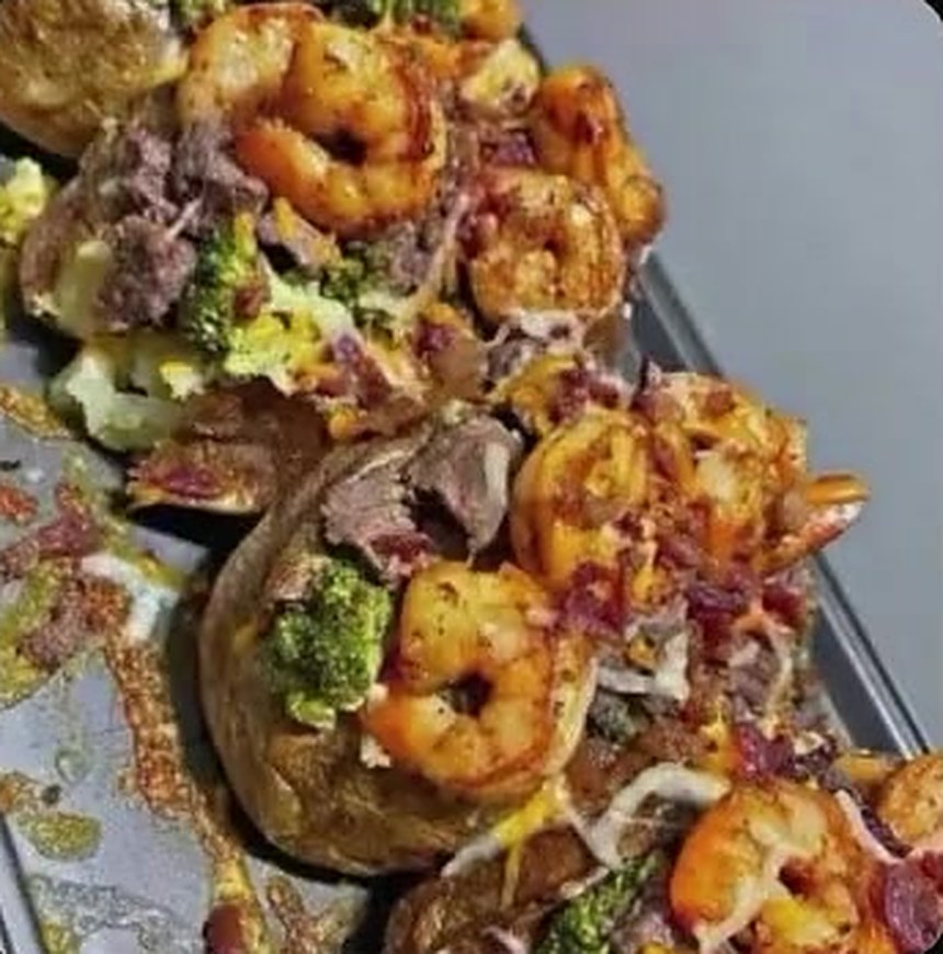 Surf & Turf Loaded Baked Potatoes